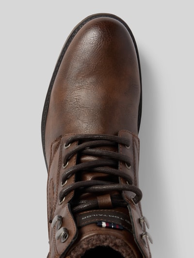 Tom Tailor Schnürstiefel in Lederoptik Modell 'MATHEO' Cognac 3