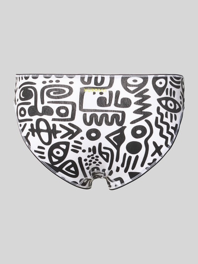 Produktfoto, Slim Fit Slip aus Baumwoll-Mix Modell 'Rio' von SKINY, abstrakter schwarz-weißer Allover-Print, glatte Textur