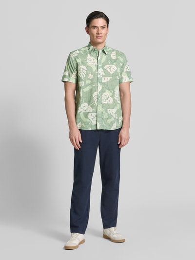 PME Legend Slim Fit Freizeithemd im Allover-Look mit Kentkragen Hellgruen 1