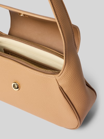 Produktfoto, beige strukturierte Shoulder Bag mit Magnet- und Reißverschluss, Modell 'DAPHNE' von VALENTINO BAGS, Detailaufnahme innen