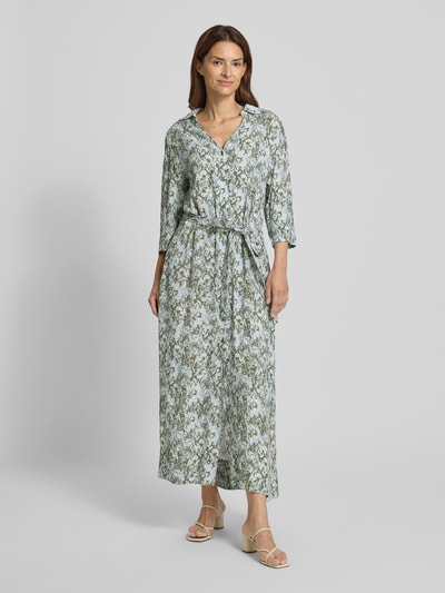 Selected Femme Soepele maxi-jurk van pure viscose, model 'FLORA' Olijfgroen - 4