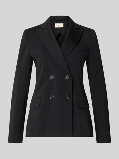 Produktfoto, Regular Fit Longblazer mit doppelter Knopfleiste Modell 'WKDCOLIBRI' von Max Mara in Schwarz, glatte Textur, klar definierte Kanten