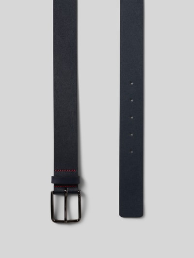 BOSS Leren riem met doornsluiting, model 'GERIK' Marineblauw - 3