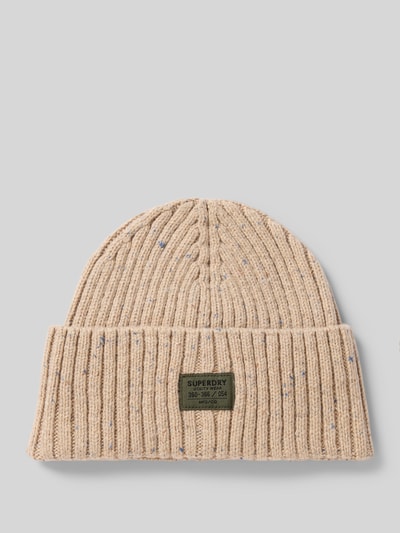 Superdry Beanie in Ripp-Optik Beige Melange 1