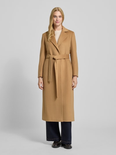 MAX&Co. Regular fit lange wollen jas met reverskraag, model 'LONGRUN' Camel - 4