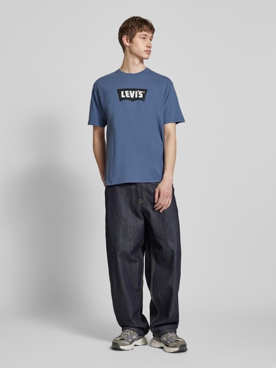 Levi's® T-shirt met labelprint Jeansblauw - 1