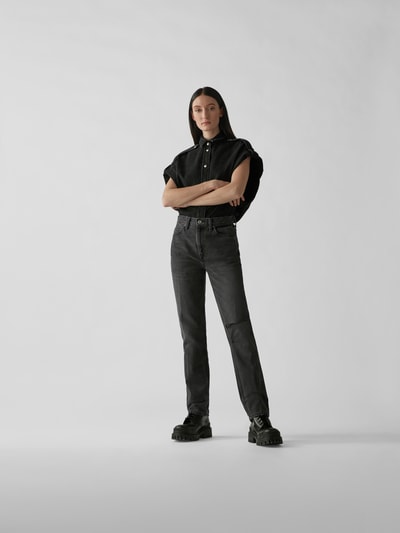 RE/DONE Straight Cut High Waist Jeans Schwarz 1