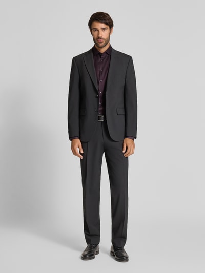 Jake*s Regular Fit Business-Hemd mit Knopfleiste Pflaume 1