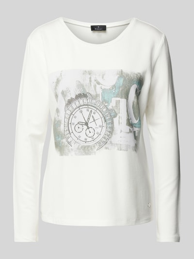 monari Longsleeve aus Viskose-Mix mit Rundhalsausschnitt Offwhite 2