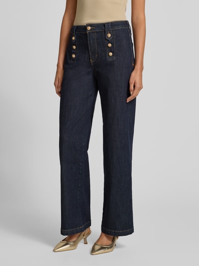 Buena Vista Wide leg jeans met sierknopen Donkerblauw - 4