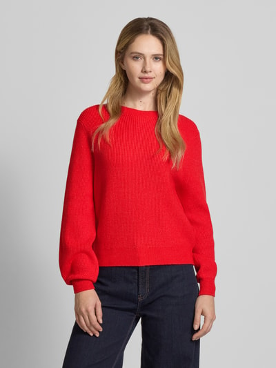 Christian Berg Woman Oversized Strickpullover aus Viskose-Mix mit Rundhalsausschnitt Rot Melange 4