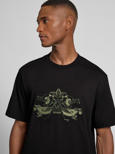 HUGO Comfort Fit T-Shirt aus reiner Baumwolle Black 3