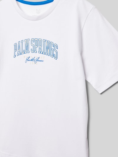 Jack & Jones T-shirt z nadrukiem z logo model ‘DETROIT’ Biały 2