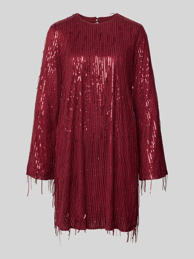 YAS Minikleid mit Rundhalsausschnitt Modell 'Lantra' Bordeaux 2