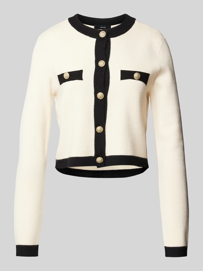 Vero Moda Strickjacke mit Rundhalsausschnitt Modell 'Saba' Offwhite 2