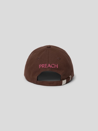 Preach Cap mit Label-Stitching Mittelbraun 5