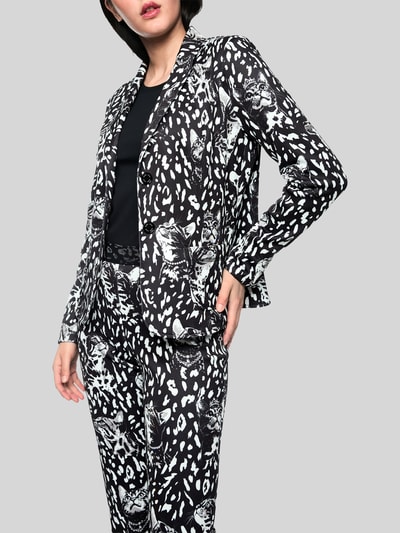 Marc Cain Taillierter Kurzblazer mit Katzenmotiv Black 4