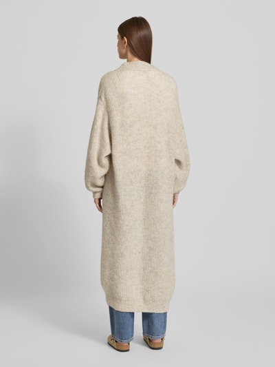 American Vintage Extra lang gebreid jack Lichtgrijs gemêleerd - 5