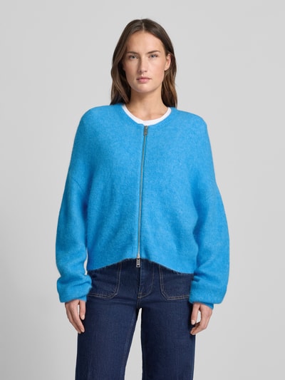 Gestuz Oversized Strickjacke mit Reißverschluss Modell 'sasi' Hellblau 4