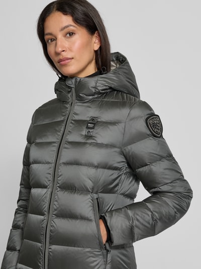 Blauer Usa Daunenmantel mit Kapuze Modell 'AGNES' Dunkelgrau 3