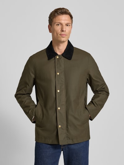 Selected Homme Kurtka woskowana o kroju regular fit z czystej bawełny model ‘WALTER’ Oliwkowy 4