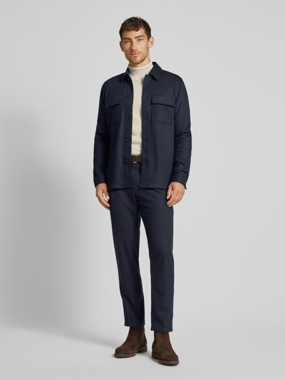 Profuomo Slim Fit Hemdjacke mit Kentkragen Marine 1