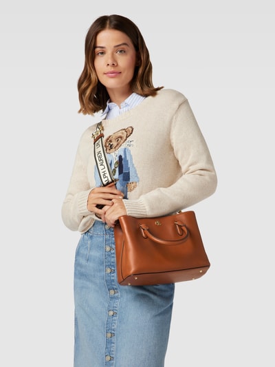 Lauren Ralph Lauren Satchel aus Leder mit Label-Applikation Modell 'MARCY' Cognac 1