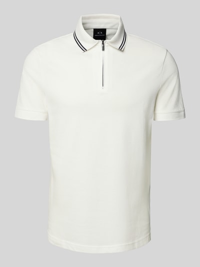 ARMANI EXCHANGE Poloshirt met korte ritssluiting Wit - 2