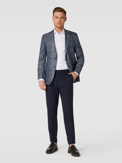 HECHTER PARIS Slim fit colbert met tartanruit Lichtblauw - 1