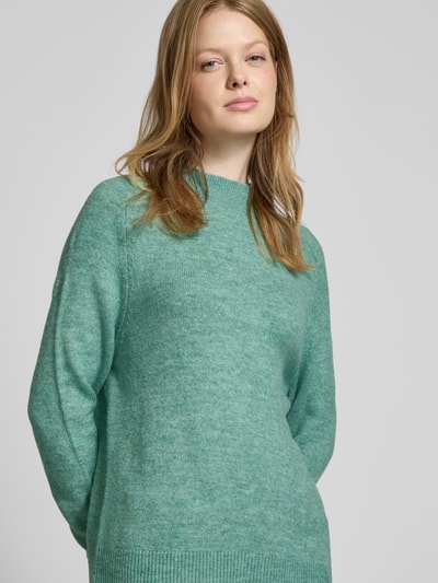 Tom Tailor Denim Comfort Fit Strickpullover mit Sattelschulter-Ärmel und Mock-Neck Grass 3