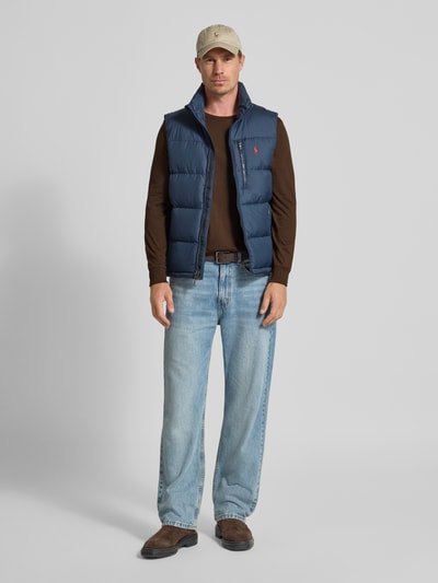 Polo Ralph Lauren Regular fit shirt met lange mouwen en logostitching, model 'Jersey' Middenbruin - 1