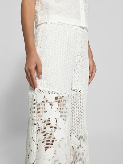 OH APRIL Spodnie z koronki szydełkowej z elastycznym pasem Złamany biały 3