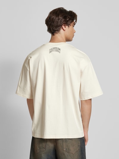 REVIEW T-shirt z nadrukiem z logo Écru 5