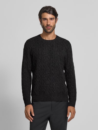 Polo Ralph Lauren Regular fit gebreide pullover van een mix van wol en kasjmier Donkergrijs gemêleerd - 4