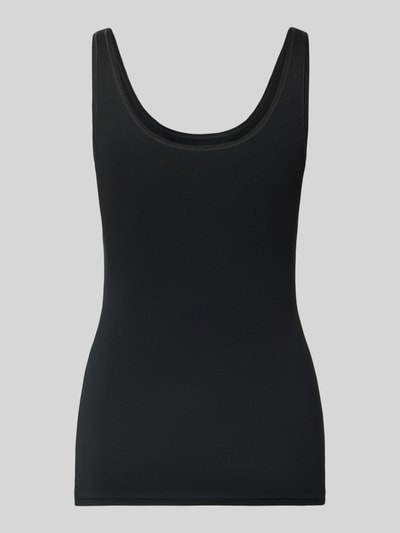 Produktfoto, Tanktop mit Label-Detail im 2er-Pack von Skiny in Schwarz, Baumwoll-Elasthan-Mix, Slim-Fit, U-Ausschnitt, glatte Textur.