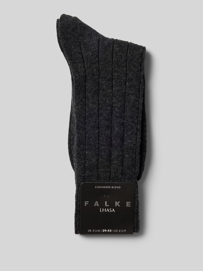 Falke Socken mit Label-Detail Modell 'LHASA' Anthrazit 3