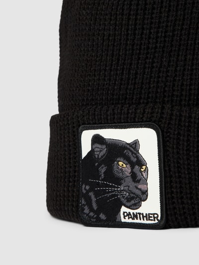 GOORIN BROS. Czapka beanie z wyhaftowanym motywem model ‘PANTHER VISION’ Czarny 2