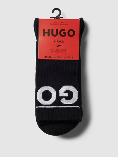 HUGO Sokken met labelstitching in een set van 2 paar Zwart - 3