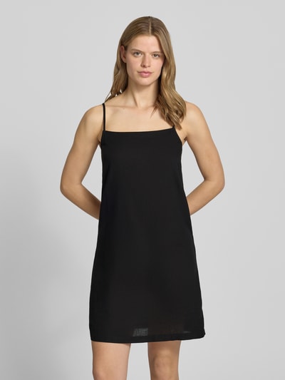 PIECES Ausgestelltes Minikleid aus Viskose-Leinen-Mix Modell 'PIA' Black 4