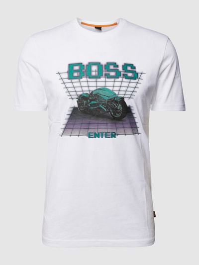 BOSS Orange T-Shirt mit Motiv- und Label-Print Modell 'Enter' Weiss 1