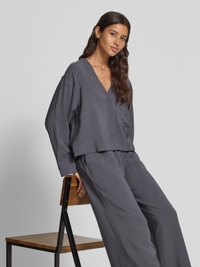 INFLUENCER'S CHOICE BY P&C* Bluzka o kroju relaxed fit z efektem marszczenia Ciemnoszary 3