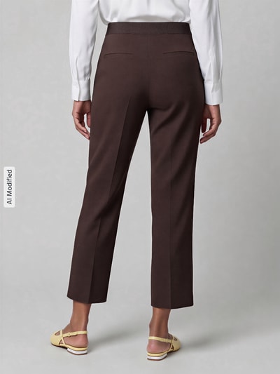 CAMBIO Regular Fit Culotte mit Bügelfalten Modell 'CAMERON' Dunkelbraun 5