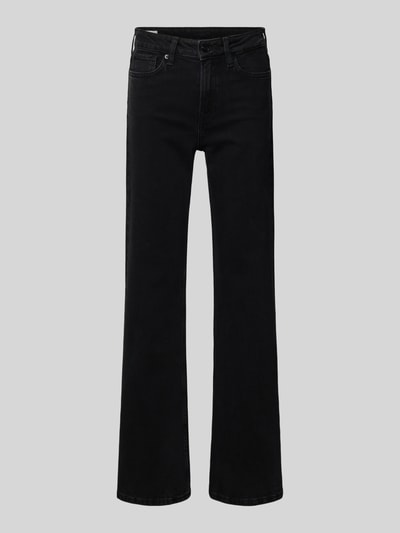 Produktfoto, Bootcut Jeans aus Baumwoll-Mix Modell 'WILLA' von Pepe Jeans in Schwarz mit 5-Pocket-Design, High-Waist, Denim-Optik