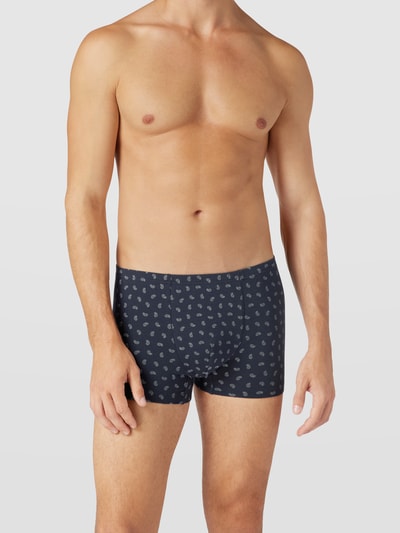 Mey Boxershort met all-over paisleymotief, model 'Shorty' Donkerblauw - 1