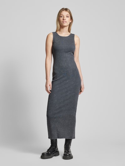 Only Maxi-jurk met fijnrib, model 'VALERIE' Zwart - 4