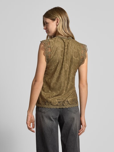 Pieces Regular fit top met kant, model 'COLLINE' Olijfgroen - 5