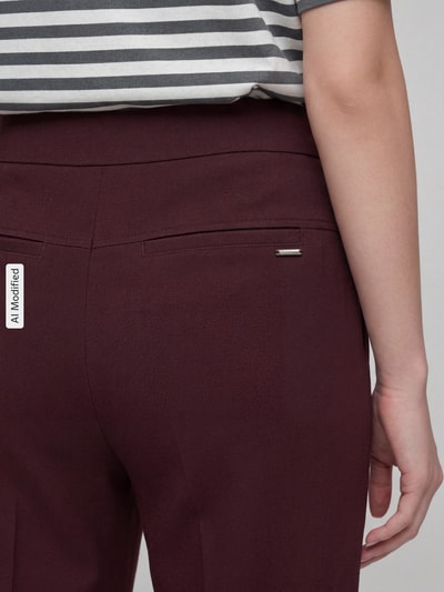 Raffaello Rossi Regular fit barrel leg broek met labeldetail model 'PHIBI' Donkerbruin - 3