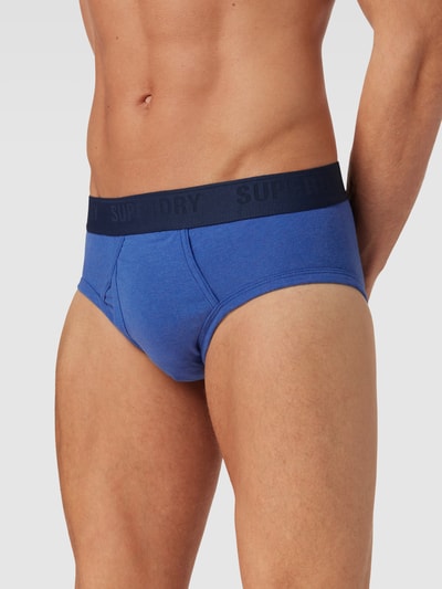 Superdry Slip met logo in band in een set van 3 stuks, model 'BRIEF MULTI TRIPLE PACK' Blauw - 3