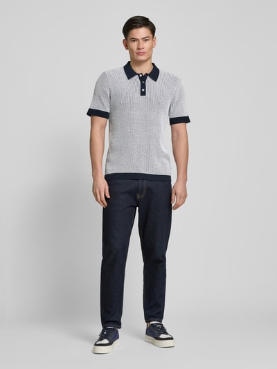 Jack & Jones Premium Regular Fit Poloshirt mit Label-Detail Modell 'SANDER' Dunkelblau 1