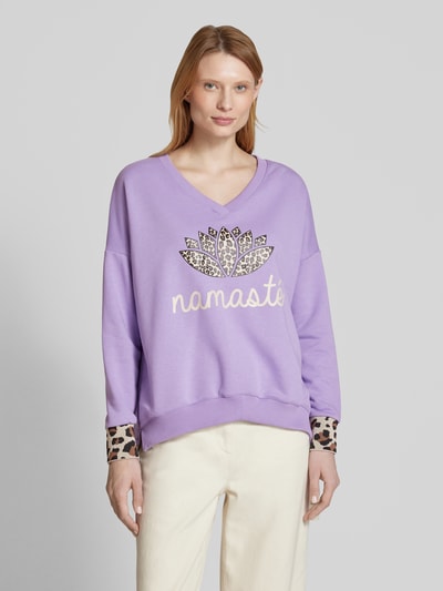 miss goodlife Oversized Sweatshirt mit gerippten Abschlüssen Violett 4